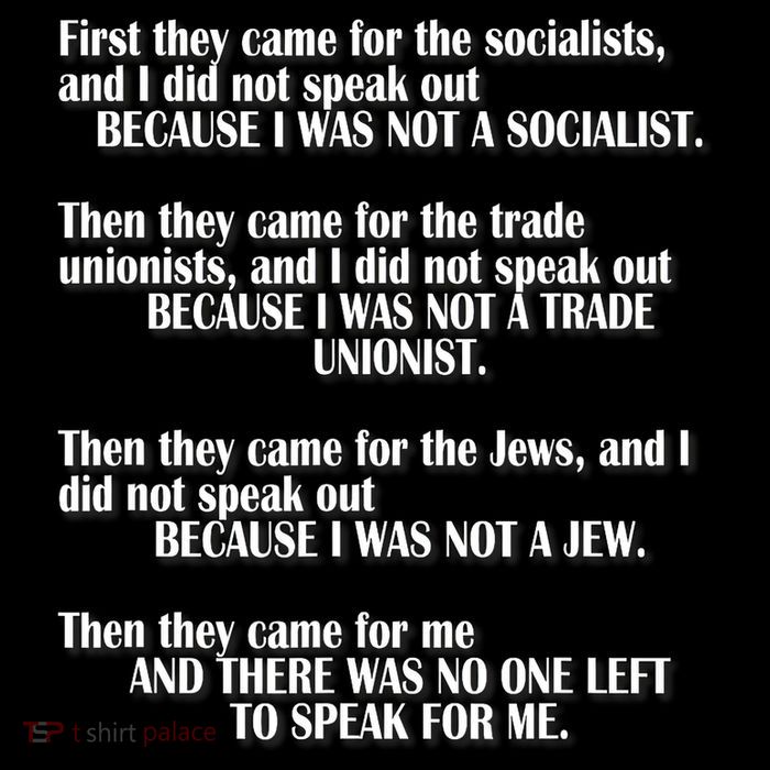 First They Came For The Socialists No One Left To Speak Poem  Impact Tech Backpack