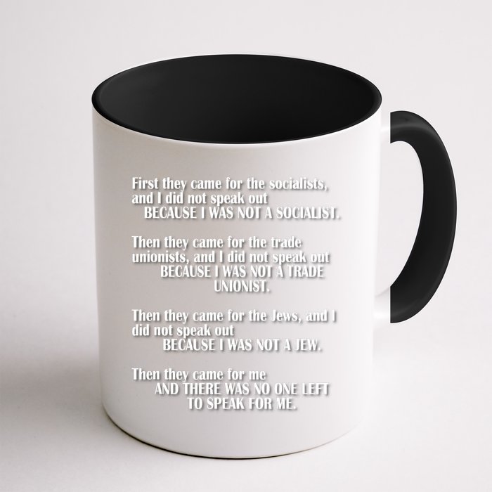 First They Came For The Socialists No One Left To Speak Poem  Mug