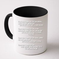 First They Came For The Socialists No One Left To Speak Poem  Mug
