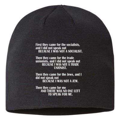 First They Came For The Socialists No One Left To Speak Poem  Sustainable Beanie