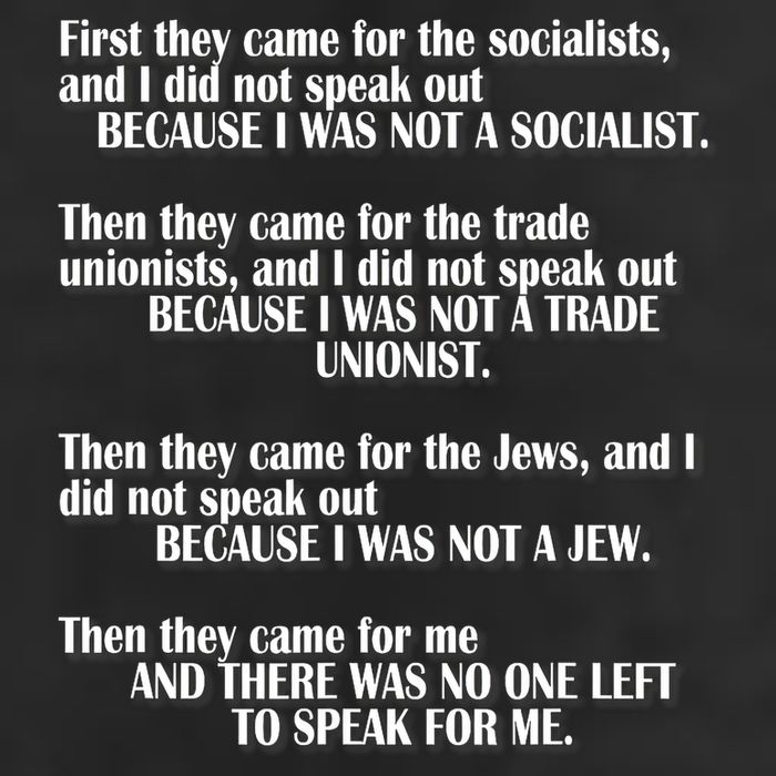 First They Came For The Socialists No One Left To Speak Poem  25L Jumbo Tote