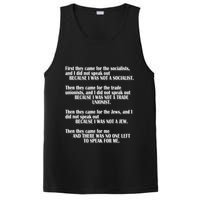 First They Came For The Socialists No One Left To Speak Poem  PosiCharge Competitor Tank
