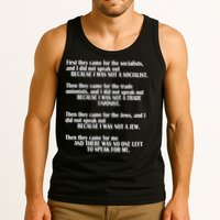 First They Came For The Socialists No One Left To Speak Poem  Tank Top