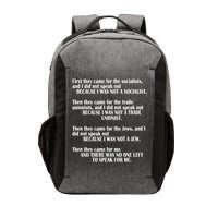 First They Came For The Socialists No One Left To Speak Poem  Vector Backpack