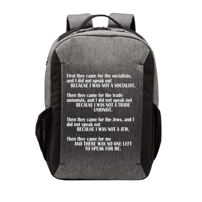 First They Came For The Socialists No One Left To Speak Poem  Vector Backpack