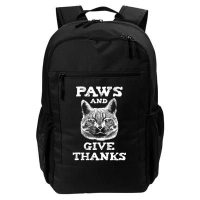 Funny Thanksgiving Cat Paws And Give Thanks Gift Backpack