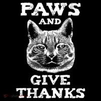 Funny Thanksgiving Cat Paws And Give Thanks Gift Sustainable Bucket Hat