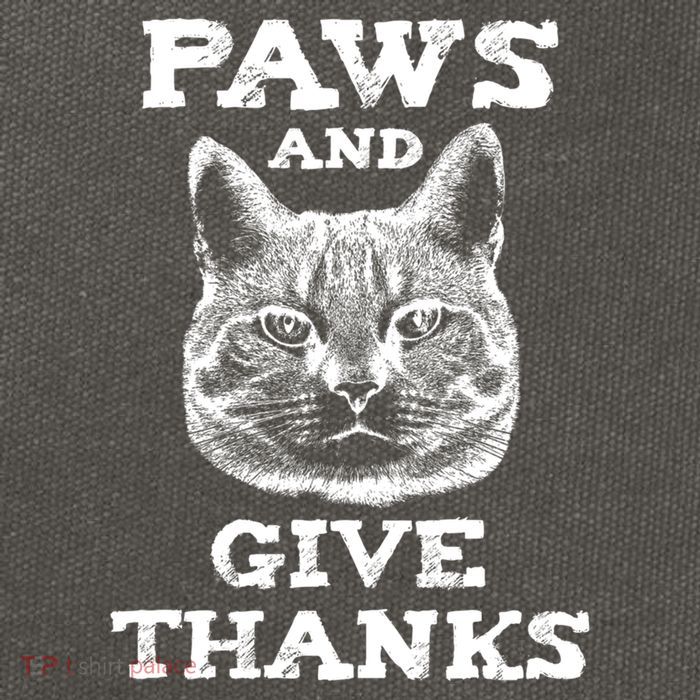 Funny Thanksgiving Cat Paws And Give Thanks Gift Cotton Canvas Backpack
