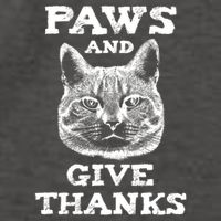 Funny Thanksgiving Cat Paws And Give Thanks Gift Vector Backpack
