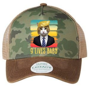 Funny Trump Cat 9 Lives Baby Legacy Tie Dye Trucker Hat