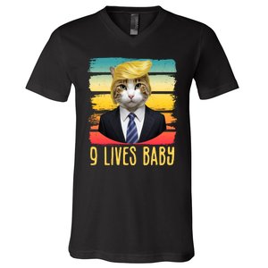 Funny Trump Cat 9 Lives Baby V-Neck T-Shirt