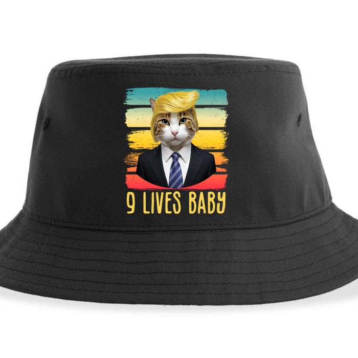 Funny Trump Cat 9 Lives Baby Sustainable Bucket Hat