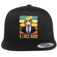 Funny Trump Cat 9 Lives Baby Flat Bill Trucker Hat