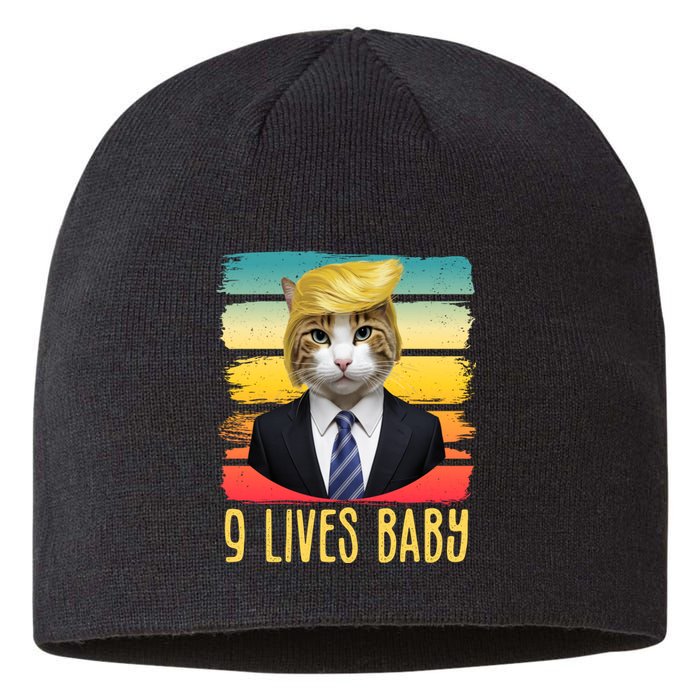 Funny Trump Cat 9 Lives Baby Sustainable Beanie