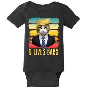 Funny Trump Cat 9 Lives Baby Baby Bodysuit