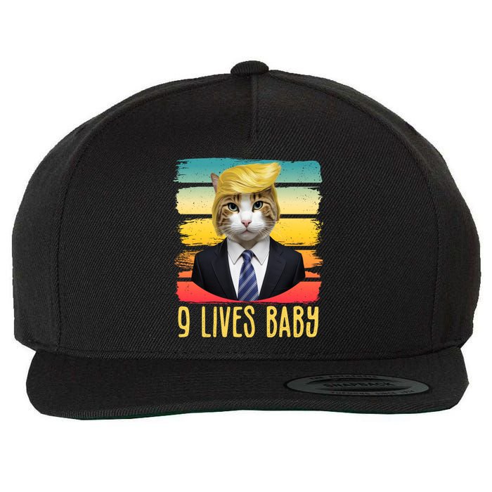 Funny Trump Cat 9 Lives Baby Wool Snapback Cap