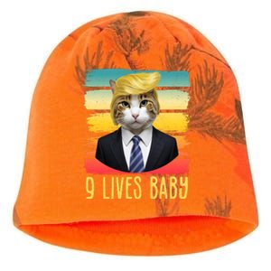 Funny Trump Cat 9 Lives Baby Kati - Camo Knit Beanie