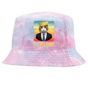 Funny Trump Cat 9 Lives Baby Tie-Dyed Bucket Hat