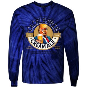 Funny Trump Cackle Free Cream Ale Beer Pun For Trump Support Tie-Dye Long Sleeve Shirt