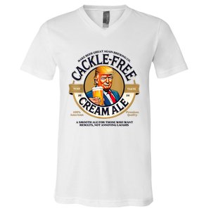 Funny Trump Cackle Free Cream Ale Beer Pun For Trump Support V-Neck T-Shirt