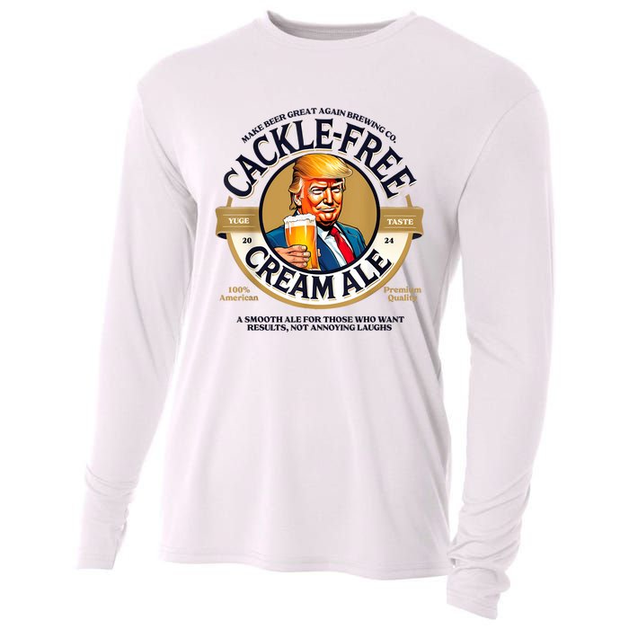 Funny Trump Cackle Free Cream Ale Beer Pun For Trump Support Cooling Performance Long Sleeve Crew