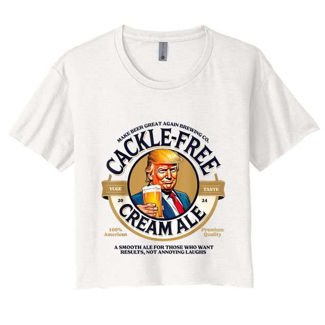 Funny Trump Cackle Free Cream Ale Beer Pun For Trump Support Crop Top