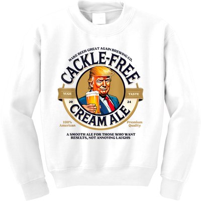 Funny Trump Cackle Free Cream Ale Beer Pun For Trump Support Kids Sweatshirt