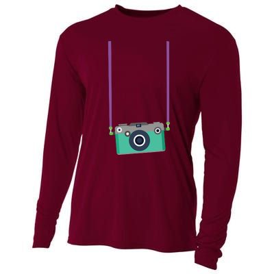 Fake Tourist Camera Graphic Holiday Vacation Photographer Cooling Performance Long Sleeve Crew