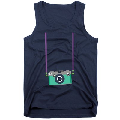 Fake Tourist Camera Graphic Holiday Vacation Photographer Tank Top