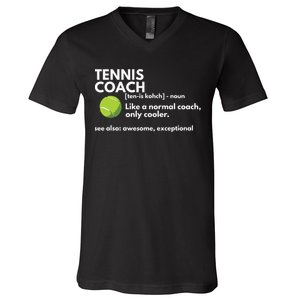 Funny Tennis Coach Definition Coaching Gift V-Neck T-Shirt