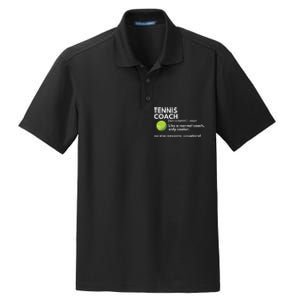 Funny Tennis Coach Definition Coaching Gift Dry Zone Grid Polo