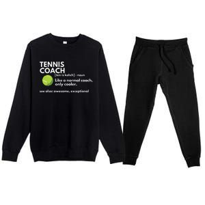 Funny Tennis Coach Definition Coaching Gift Premium Crewneck Sweatsuit Set