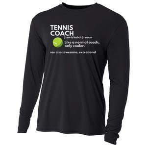 Funny Tennis Coach Definition Coaching Gift Cooling Performance Long Sleeve Crew