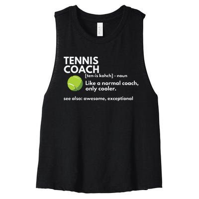 Funny Tennis Coach Definition Coaching Gift Women's Racerback Cropped Tank