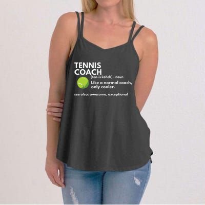 Funny Tennis Coach Definition Coaching Gift Women's Strappy Tank