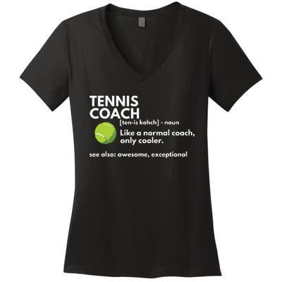 Funny Tennis Coach Definition Coaching Gift Women's V-Neck T-Shirt