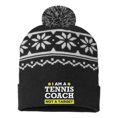 Funny Tennis Coach Gift Not A Target USA-Made Snowflake Beanie