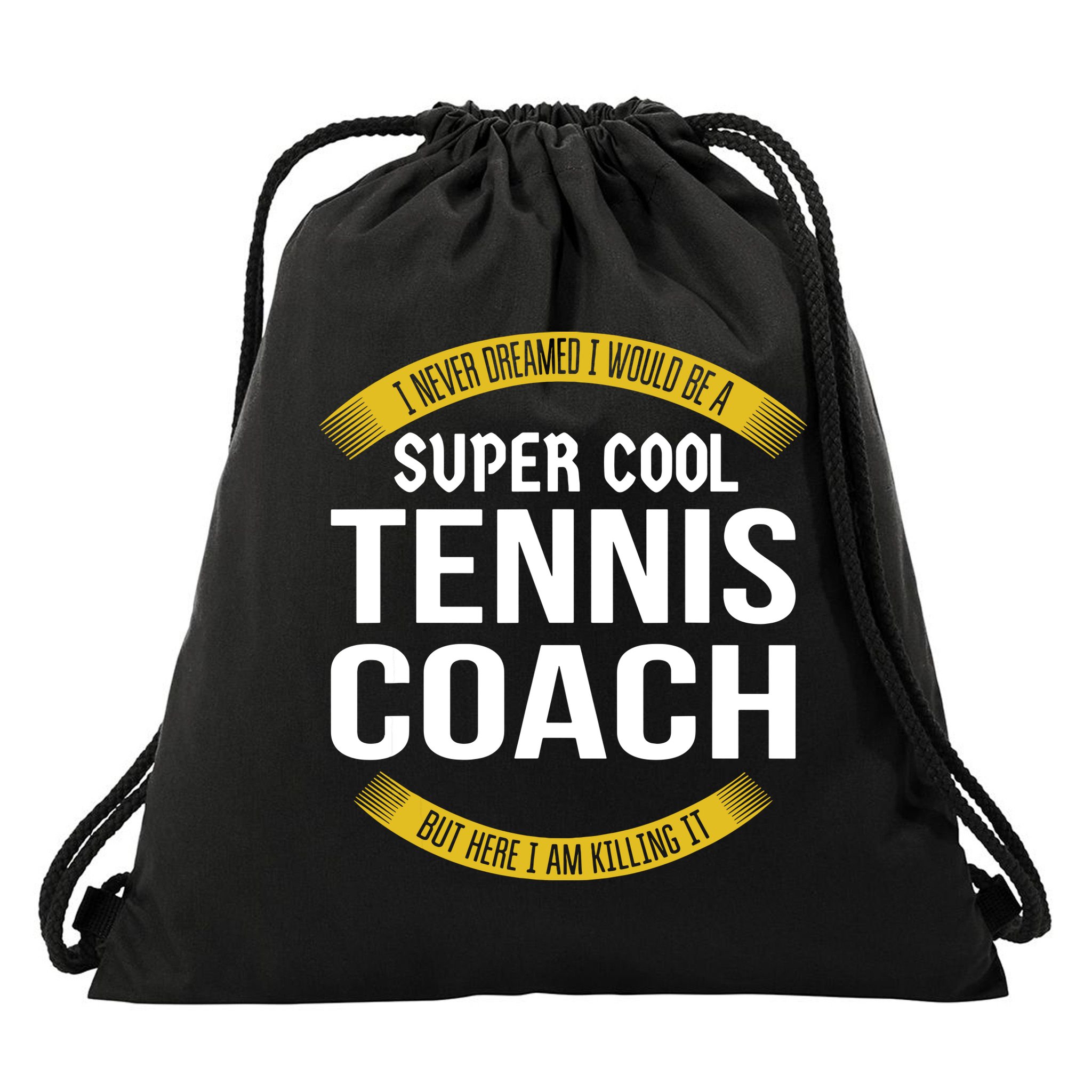 Funny Tennis Coach Gift Appreciation Drawstring Bag