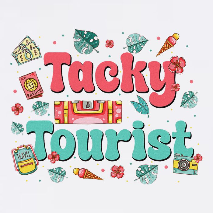 Funny Tourist Costume Tie Dye Tacky Traveler Tacky Tourist Polo