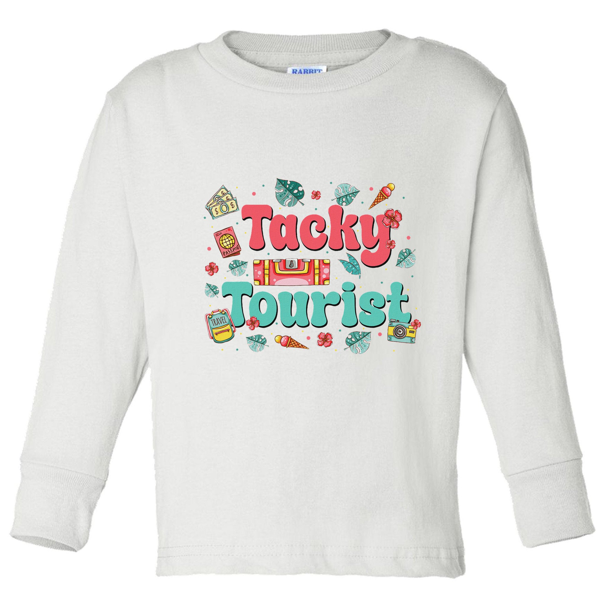 Funny Tourist Costume Tie Dye Tacky Traveler Tacky Tourist Toddler Long Sleeve Shirt