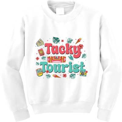 Funny Tourist Costume Tie Dye Tacky Traveler Tacky Tourist Kids Sweatshirt