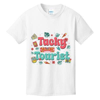 Funny Tourist Costume Tie Dye Tacky Traveler Tacky Tourist Kids T-Shirt