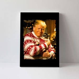 Funny Trump Christmas Sweater For Cat Lovers Xmas Pajamas Canvas