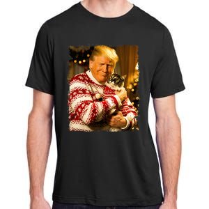 Funny Trump Christmas Sweater For Cat Lovers Xmas Pajamas Adult ChromaSoft Performance T-Shirt