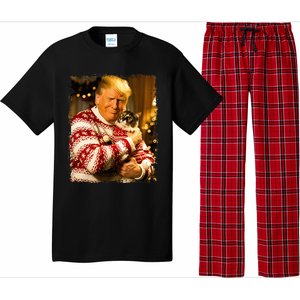 Funny Trump Christmas Sweater For Cat Lovers Xmas Pajamas Pajama Set