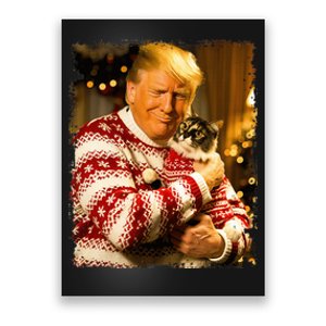 Funny Trump Christmas Sweater For Cat Lovers Xmas Pajamas Poster