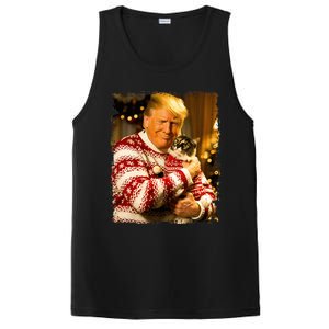 Funny Trump Christmas Sweater For Cat Lovers Xmas Pajamas PosiCharge Competitor Tank