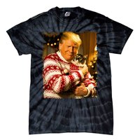 Funny Trump Christmas Sweater For Cat Lovers Xmas Pajamas Tie-Dye T-Shirt