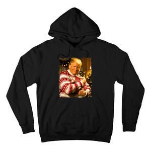 Funny Trump Christmas Sweater For Cat Lovers Xmas Pajamas Tall Hoodie