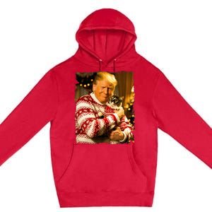 Funny Trump Christmas Sweater For Cat Lovers Xmas Pajamas Premium Pullover Hoodie